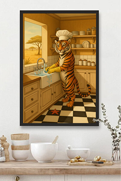 Harika bir ev KUHINJSKI STOL MDF STOL SA UZORAKOM TIGRA ZA KUHINJU |MTFKMDF