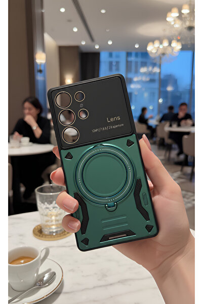 TechTrove 3D Camera Lens Protected Ring Stand Case Compatible with Galaxy S25...