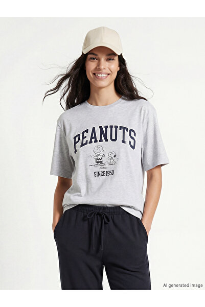 LC Waikiki Tricou pentru femei Özmarka New Season Snoopy cu imprimeu supradim...
