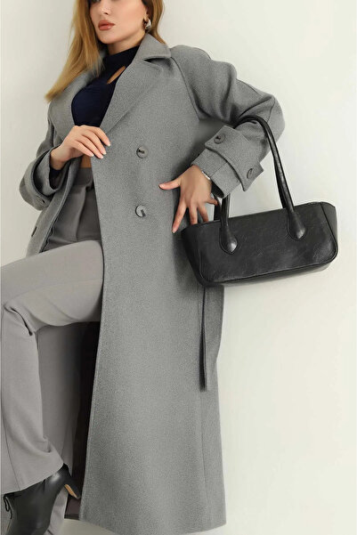 MADAMMERY Wrinkled Textured Zippered Women's Handbag and Shoulder Bag Black