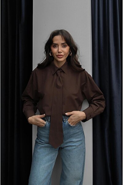 Havoş Brown Tie Detailed Shirt