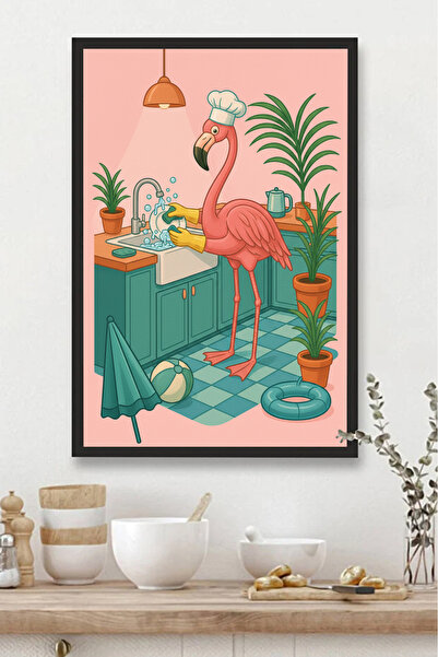 Harika bir ev ΤΡΑΠΕΖΙ ΚΟΥΖΙΝΑΣ ΤΡΑΠΕΖΙ MDF ΓΙΑ ΚΟΥΖΙΝΑ ΜΕ ΣΧΕΔΙΟ ΦΛΑΜΙΝΓΚΟ-02...