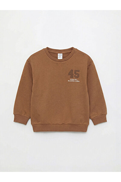 LC Waikiki Two Mt Shop Quality Lcw Baby Brown Oval Collar Baby Boy T-Shirt