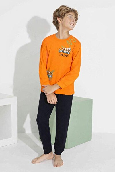 RAPAPA Set de pijamale din țesătură interlock cu mânecă lungă pentru băieți-7...