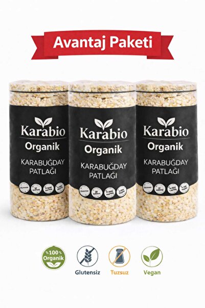 karabio Organik Sertifikalı Karabuğday Patlağı 90 gr * 3 adet