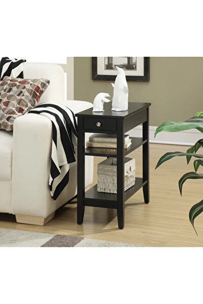 Poyraz Furniture Accessory Çekmeceli ve Raflı Yan Sehpa, Salon, Antre, Hol, A...