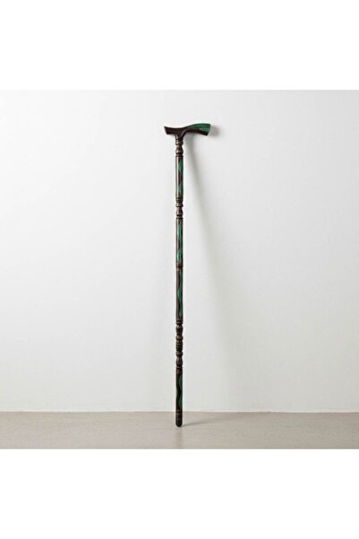 unbranded Ebony Walking Stick 95cm – Malachite Inlay – Detachable Wooden Cane