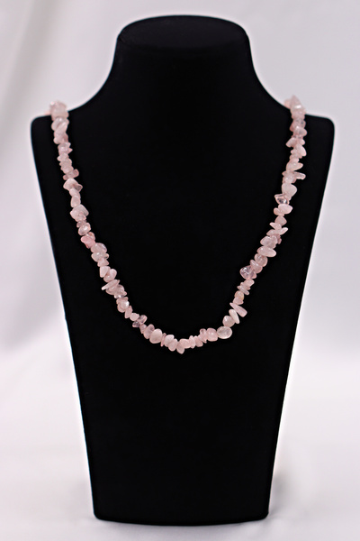 SAURACHI Pink Quartz Stone Pendant Unshaped Natural Stone Cracked Stone String