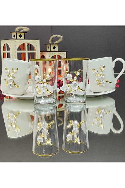 KirLiNova Dal Çiçek Coffee Cup and Coffee Side Cup Set of 2