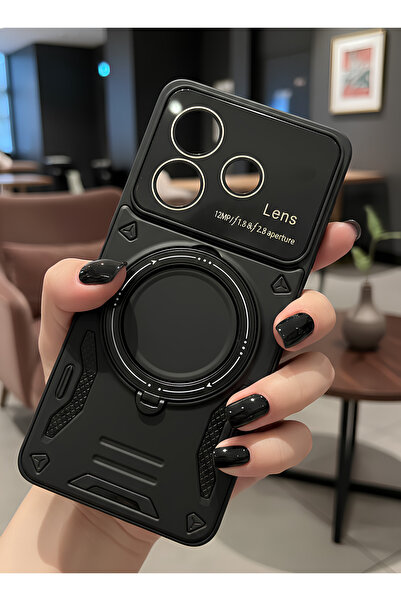 TechTrove Redmi Note 14 5G İçin Uyumlu 3D Kamera Lens Korumalı Yüzüklü Stand ...