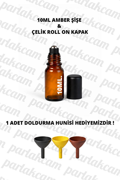 parlakcam 1Pc Glass Roll on Bottle 10ml Amber Clear Blue Green Glass Bottle w...