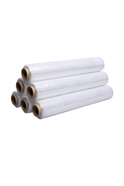 AGOPACK Set of 6 Rolls of Transparent Stretch Film - 143m, 1.6kg for Pallet W...