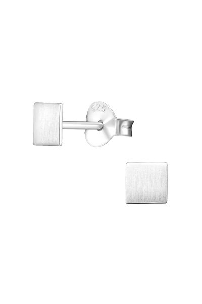 BIJUTERIA NEAGRA Cercei texturat pătrați din argint 925