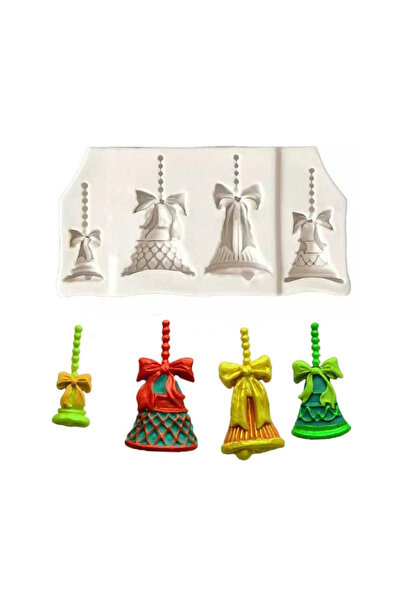 Eminonutoptanci Silicone 4 Different Model Christmas Bell Candy Dough Mold