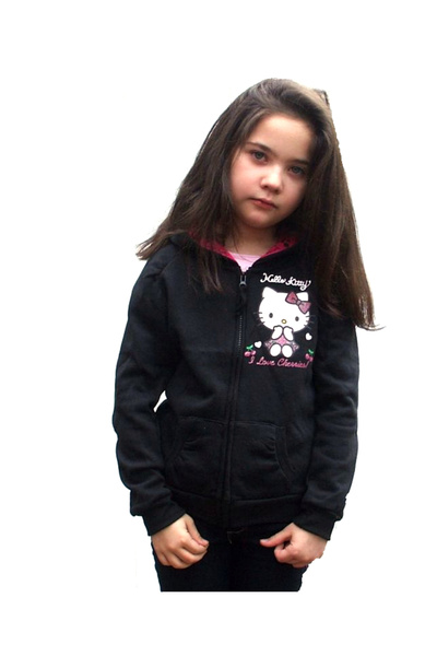 SANRIO Bluză Hello Kitty pentru fete, neagră, mărimea 104 cm