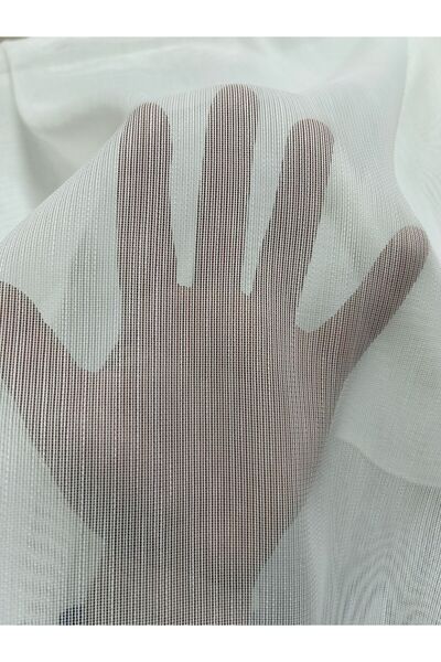 PERDE MERKEZİ Düz Bambu Tül Perde 1/2 Sıklık Ekru Kornişe Hazır Tüm Ölçü Seçe...