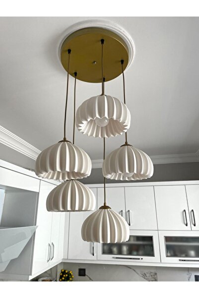 DREAM MODE Solis Modern 5’li Sarkıt Avize Salon ve Mutfak Aydınlatması Şık Bo...