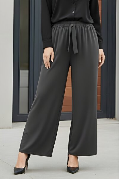 İmajButik Smoked Wide Leg Sandy Pants