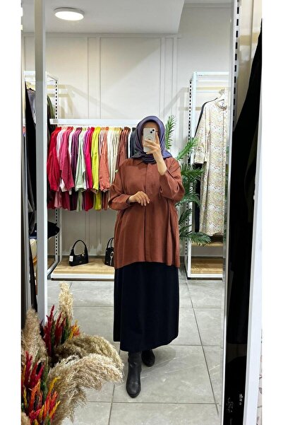 Nuss 3001 Oversize Düğmeli Gömlek Krokan