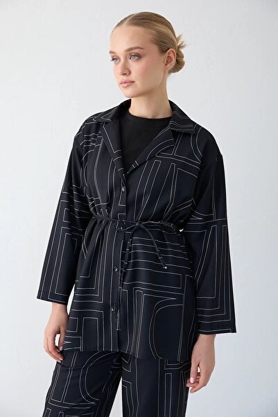 Melike Tatar Patterned Suit Black 2626