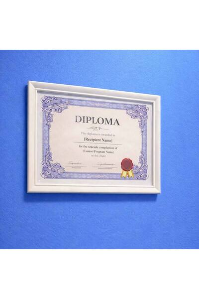 Hediye Vakti Ramă albă A4 pentru diplomă și certificat – Ramă de perete și de...