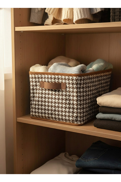 Handyol 1 bucată Organizator pliabil pentru dulap și raft din oțel, maro fier...