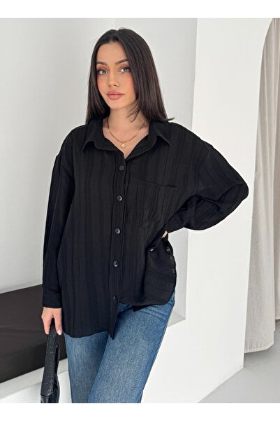 Noa&Noa Honeycomb Knit Patterned Single Pocket Shirt