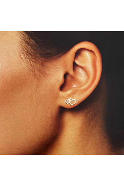 BIJUTERIA NEAGRA 925 Sterling Silver Earrings Connected Hearts