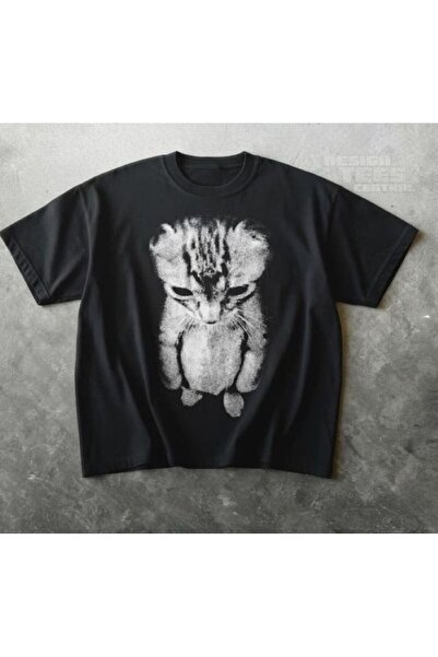 LELVANİ Unisex Cat (Cat) Printed Tshirt
