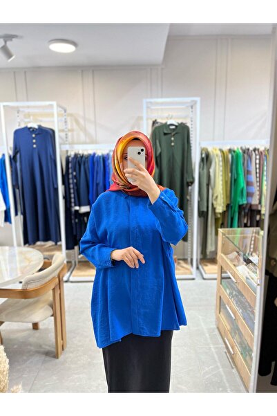 Nuss 3001 Oversize Düğmeli Gömlek Napoli Blue