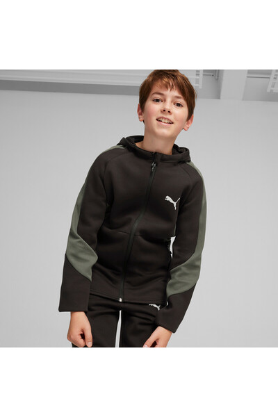Puma Boys EVOSTRIPE Full-Zip Hoodie - Black