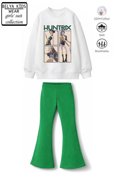 Belya Kids Wear Girl's K-Pop Hun0126 Design Top 2 Yarn Cotton Non-Iron Fabric...