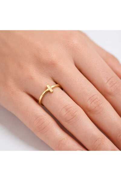 Bittox Modern Design Line Figured Women's Steel Ring - Stainless Steel Ring S...