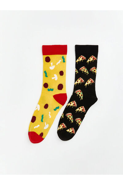 LC Waikiki Black Patterned Boys' Socks 2-Piece Set