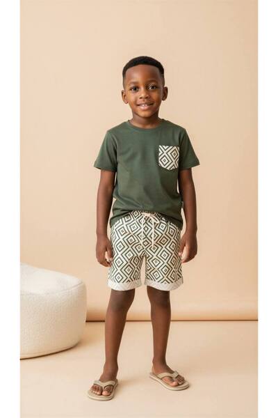 ALYAKİDS Boy's Cute Character Printed 100% Cotton Combed T-Shirt and Shorts T...