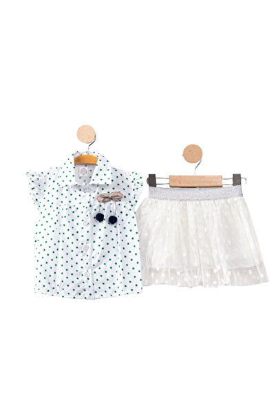 GENERAL طقم بناتي تنورة مع بلوزة بتفاصيل ميزة وجذابة لعمر 1 سنة إلى 4 سنة - ص...