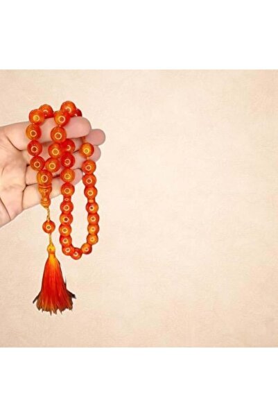 alomran orientals German bakelite rosary, orange-red color, spherical
