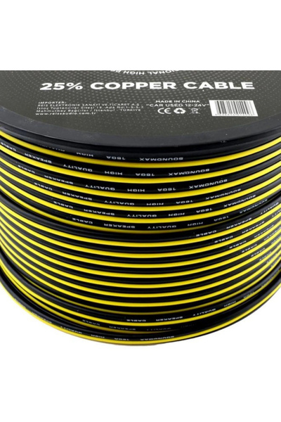 Soundmax 16ga Hoparlör Kablosu 5 Metre Amfi Uyumlu - %25 Bakır Kaliteli Hopar...
