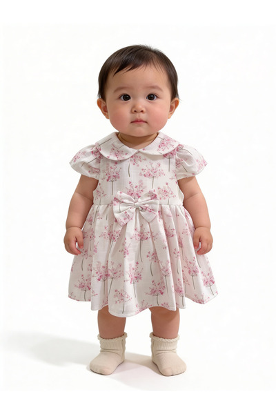 The-kid.co فستان أطفال بنقشة زهر الكرز