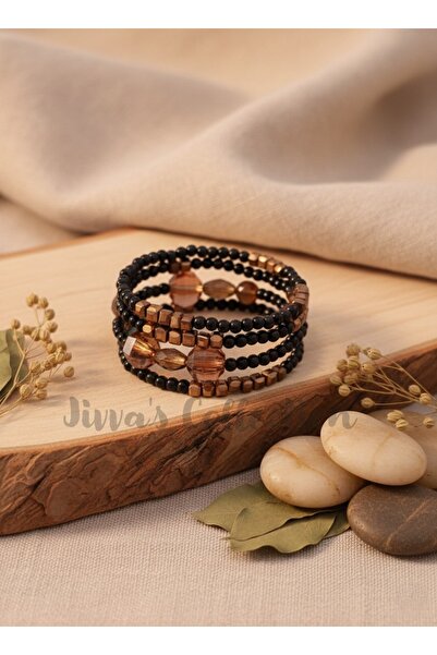 Jivva's Collection Special Design. Black Antique Yellow Spiral Flexible Brace...