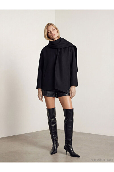 LC Waikiki Peak New Season Oversized Women's Cashmere Coat with Shawl Collar ...