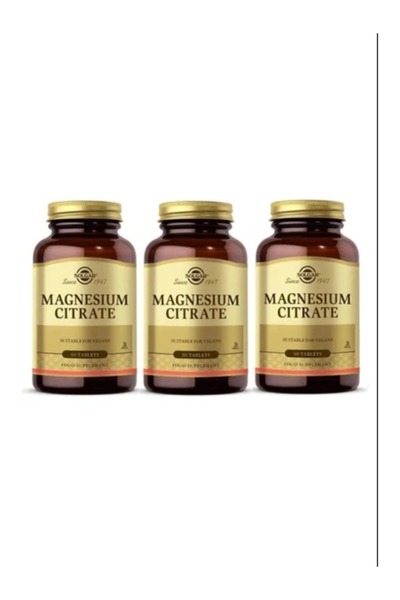 Solgar Magnesium Citrate 60 Tablet - 3 Adet ( Magnezyum Sitrat )
