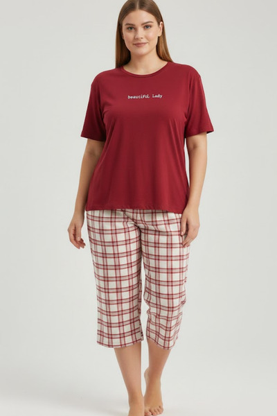 Mihra Σετ πιτζάμες Κάπρι από μαλακό ύφασμα Milan μεγάλου μεγέθους 1119