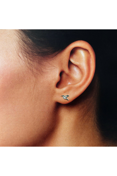 BIJUTERIA NEAGRA Cercei din argint 925 cu colibri stilizat