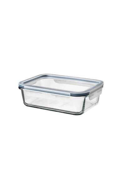 OEM Rectangular Glass Food Container with Lid, 1L