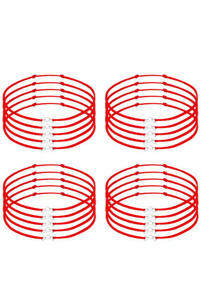 BIJUTERIA NEAGRA Set de 20 de brățări Mărțișor cu Inimioare din Argint 925