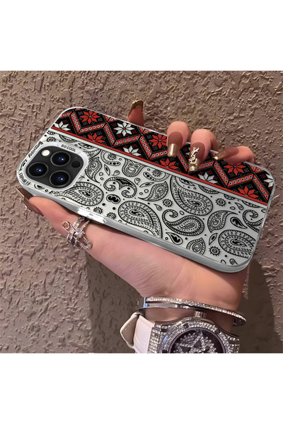 Hontinga حافظة هاتف آيفون 15 برو ماكس متوافقة مع نمط السجادة، مصنوعة من السيل...