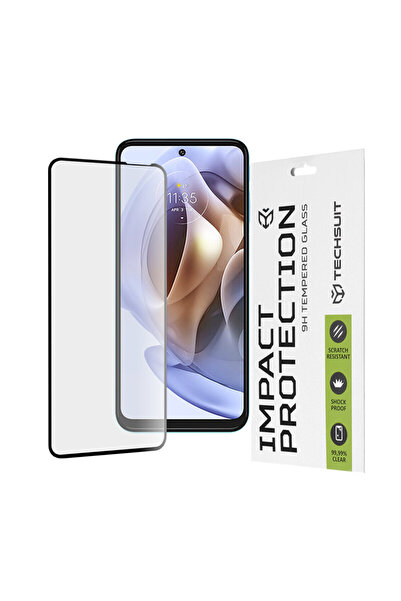 Techsuit Glass Film for Motorola Moto G31 111D Full Glue Full Cover, Black