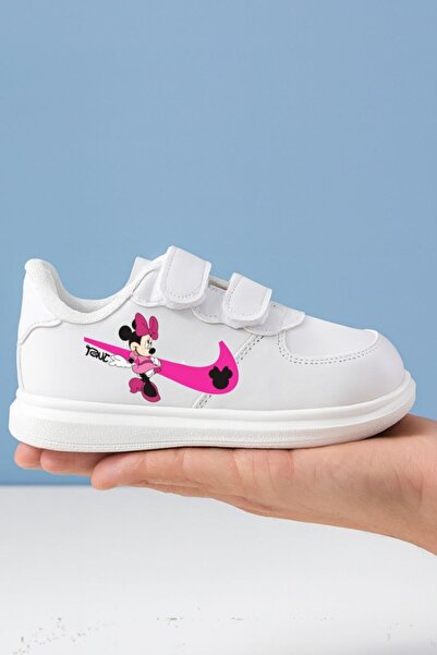 archiepet Μικροσκοπικά ροζ κορδέλες με στάμπα και λευκά αθλητικά παπούτσια γι...