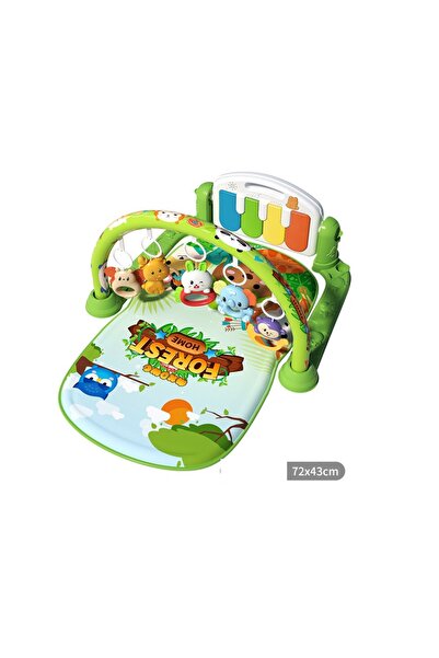 LA' PRECIOUS Baby Play Mat Gym with Piano, 5 Sensory Toys, Music & Lights, Gi...